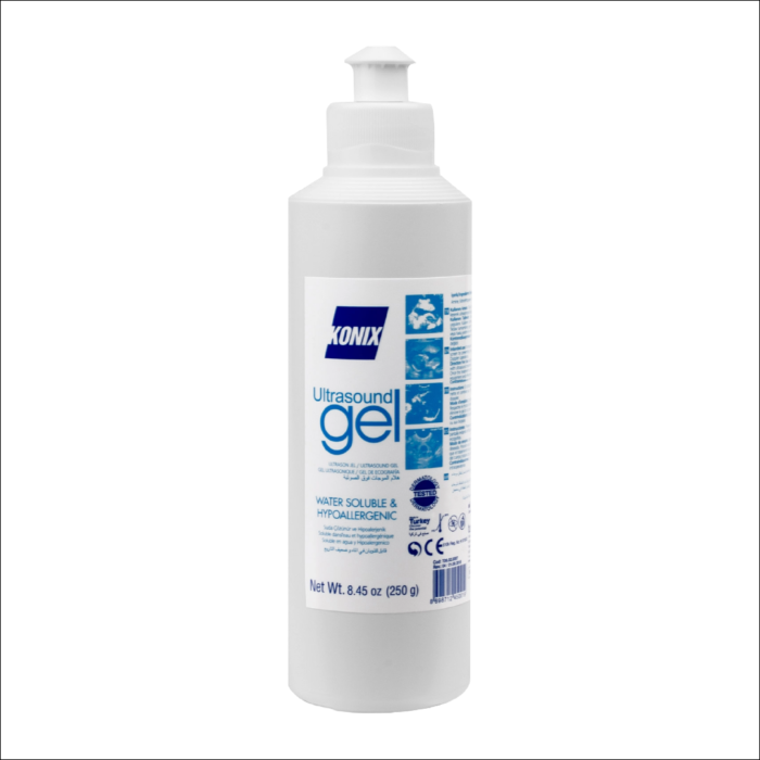 Konix ultrasound gel bottle for medical ultrasound imaging and diagnostics