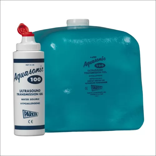 Aquasonic 100 Ultrasound Gel tub and bottle for medical ultrasound imaging and diagnostics