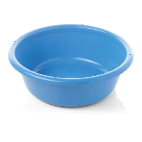 This reusable blue theatre bowl is used for fluid containing and holding and carrying surgical instruments