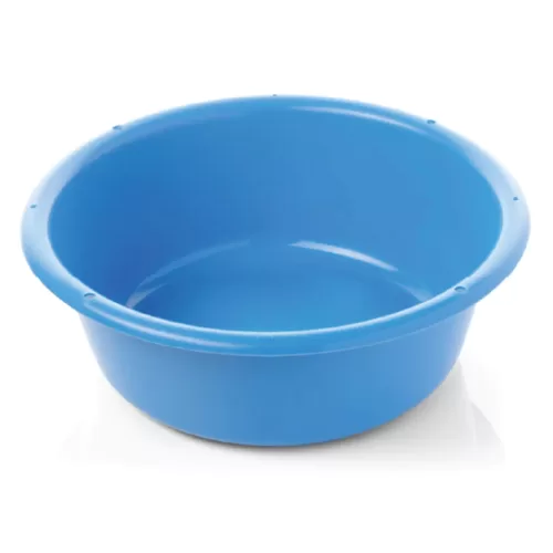 This reusable blue theatre bowl is used for fluid containing and holding and carrying surgical instruments