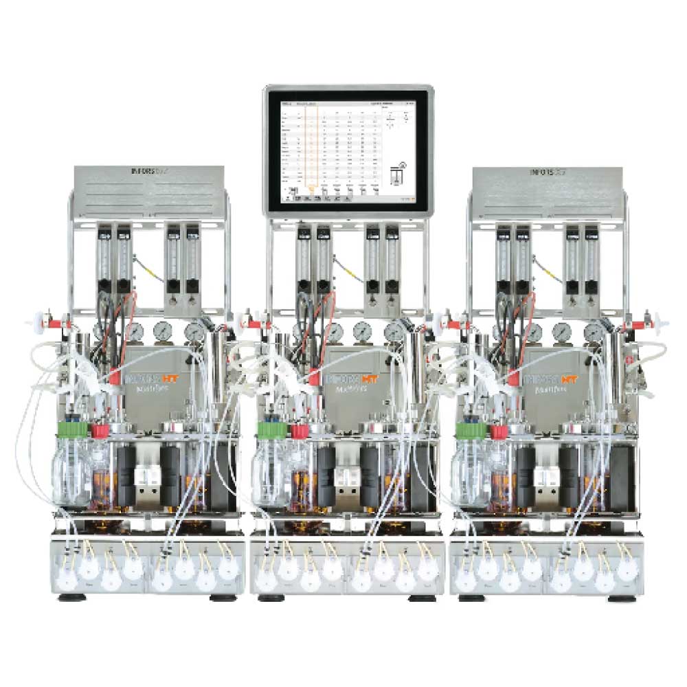 The Multifors 2 optimizes up to six sophisticated bioprocesses concurrently. It’s culture vessels are easily exchanged and use magnetic coupling to reduce risk of contamination.